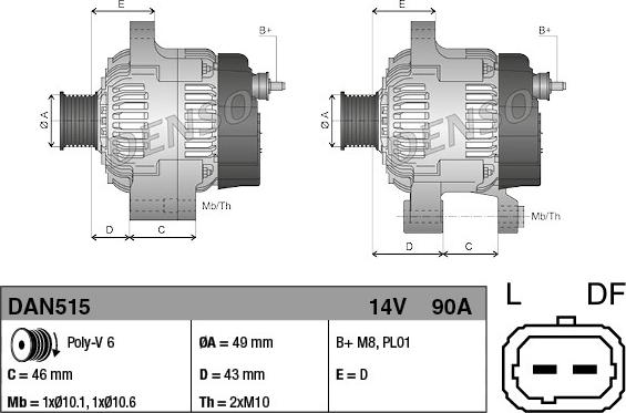 Denso DAN515 - Generator xdelar.se