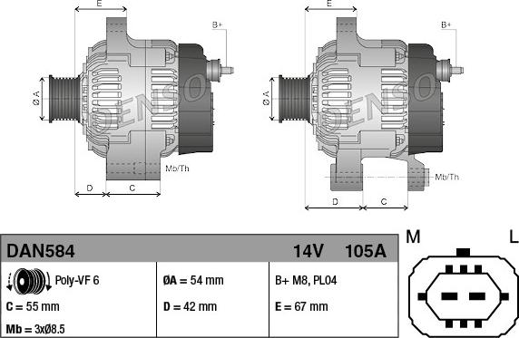 Denso DAN584 - Generator xdelar.se