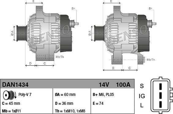 Denso DAN1434 - Generator xdelar.se