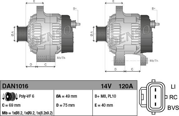 Denso DAN1016 - Generator xdelar.se