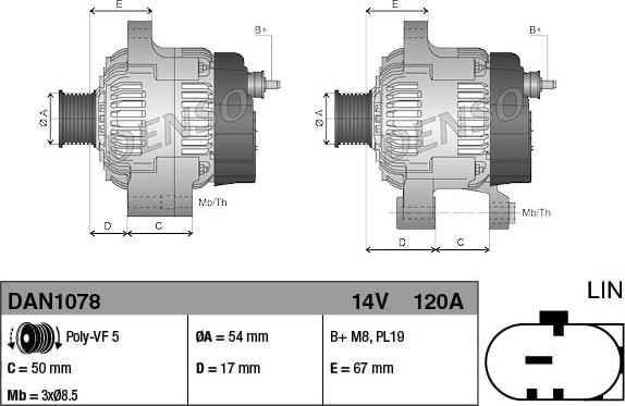 Denso DAN1078 - Generator xdelar.se