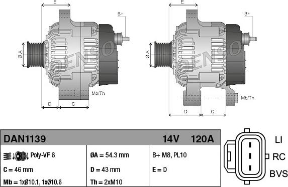 Denso DAN1139 - Generator xdelar.se