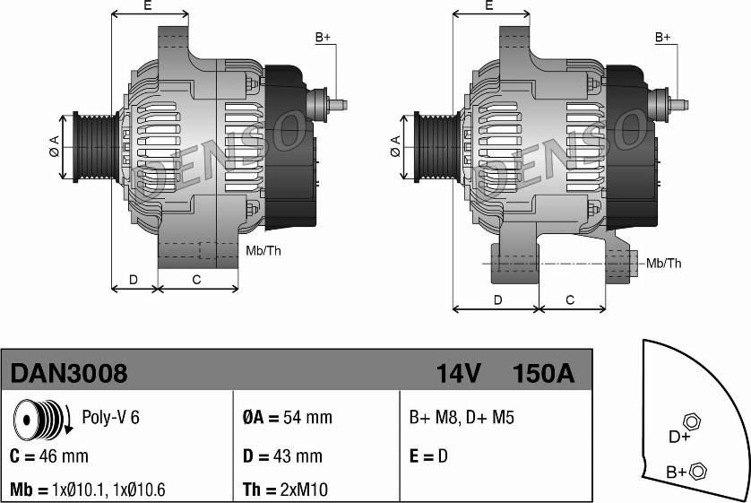 Denso DAN3008 - Generator xdelar.se