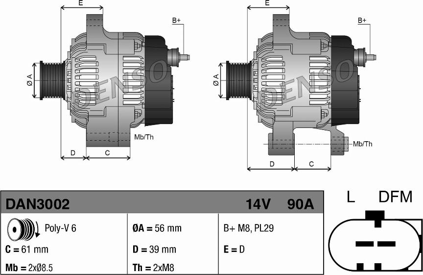 Denso DAN3002 - Generator xdelar.se