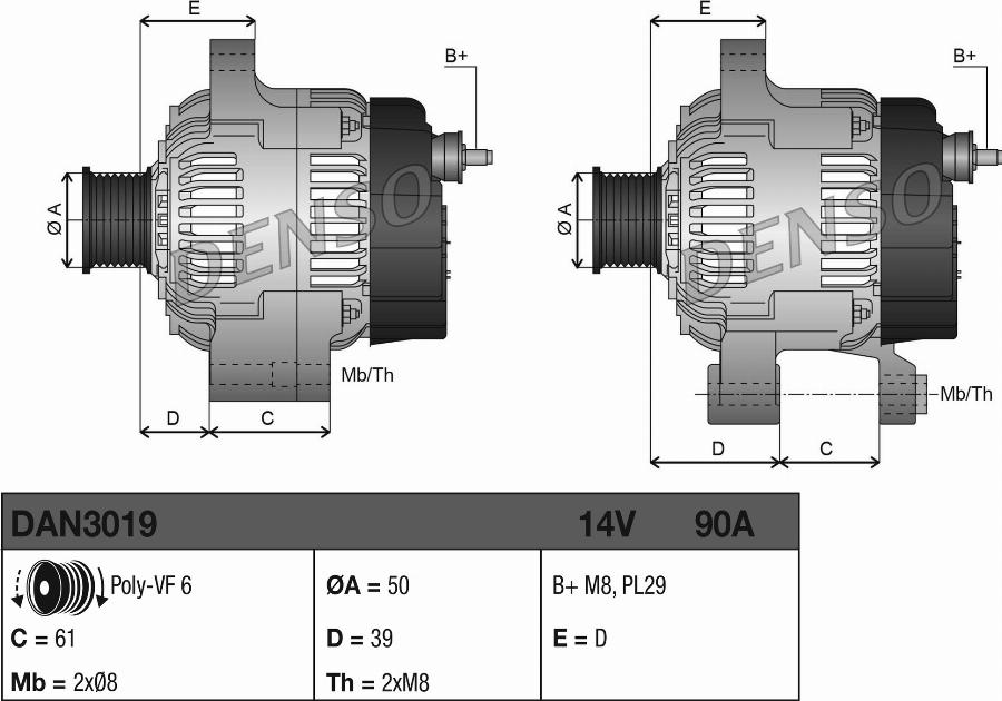 Denso DAN3019 - Generator xdelar.se