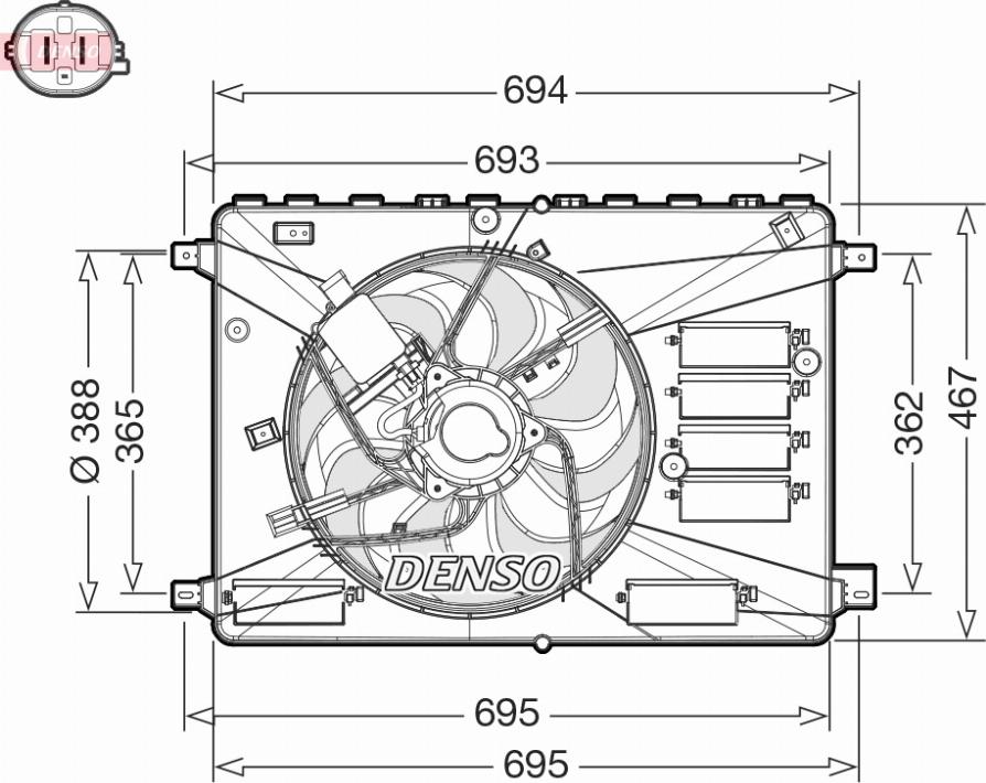 Denso DER10010 - Fläkt, kylare xdelar.se