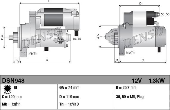 Denso DSN948 - Startmotor xdelar.se