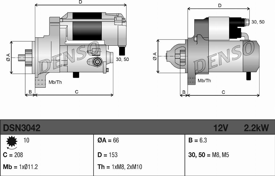 Denso DSN3042 - Startmotor xdelar.se