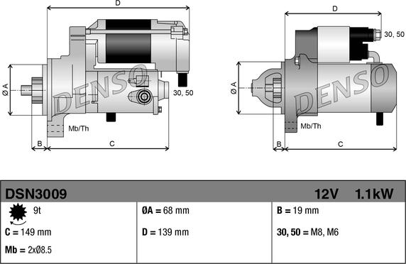 Denso DSN3009 - Startmotor xdelar.se