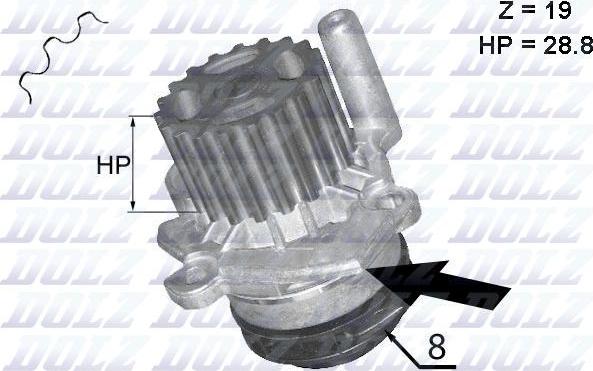 DOLZ A224 - Vattenpump xdelar.se