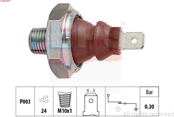 EPS 1.800.007 - Sensor, oljetryck xdelar.se