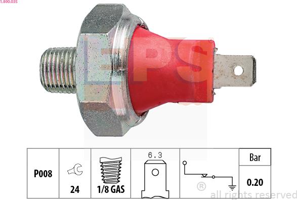 EPS 1.800.035 - Sensor, oljetryck xdelar.se