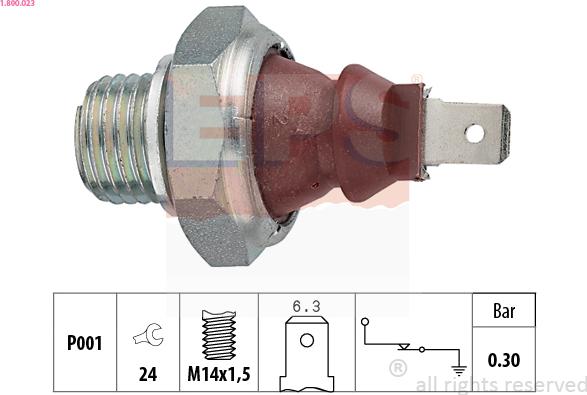 EPS 1.800.023 - Sensor, oljetryck xdelar.se