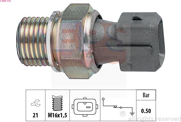 EPS 1.800.116 - Sensor, oljetryck xdelar.se