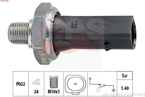 EPS 1.800.135 - Sensor, oljetryck xdelar.se