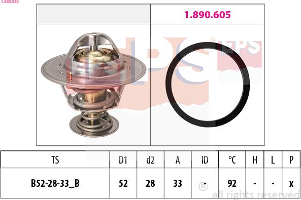 EPS 1.880.928 - Termostat, kylvätska xdelar.se