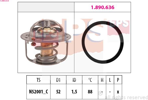 EPS 1.880.554 - Termostat, kylvätska xdelar.se