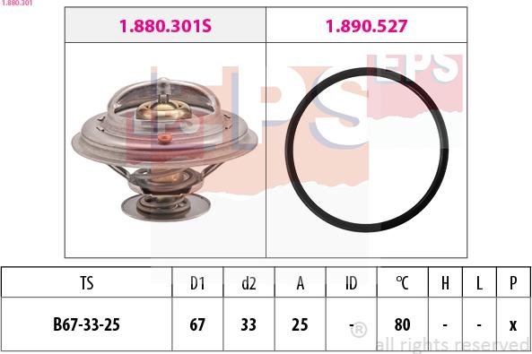 EPS 1.880.301 - Termostat, kylvätska xdelar.se