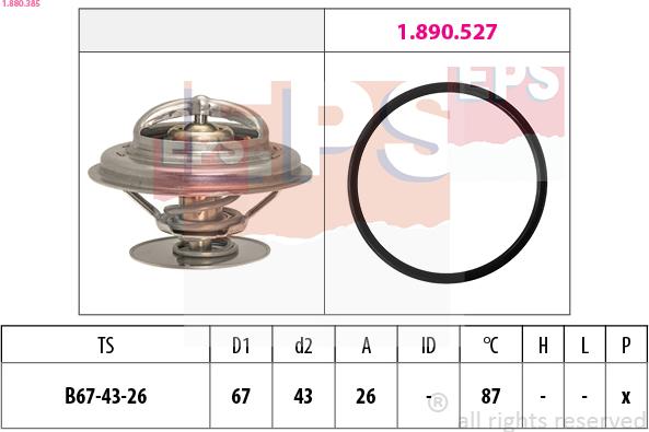 EPS 1.880.385 - Termostat, kylvätska xdelar.se