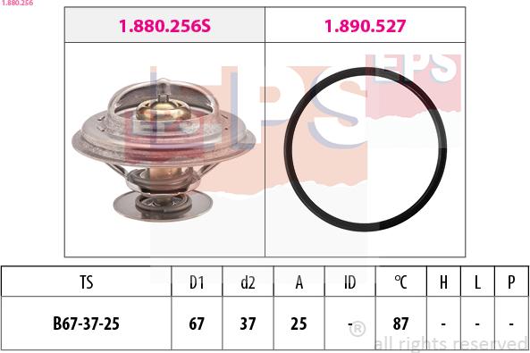 EPS 1.880.256 - Termostat, kylvätska xdelar.se