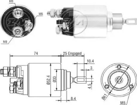 ERA 227150 - Solenoid, startmotor xdelar.se