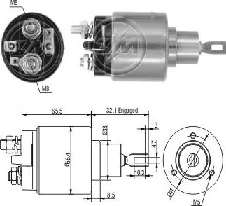 ERA ZM573 - Solenoid, startmotor xdelar.se