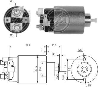 ERA ZM698 - Solenoid, startmotor xdelar.se