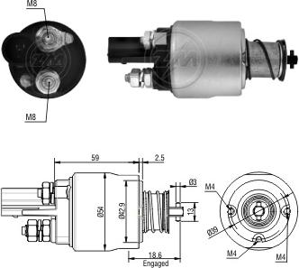 ERA ZM1498 - Solenoid, startmotor xdelar.se