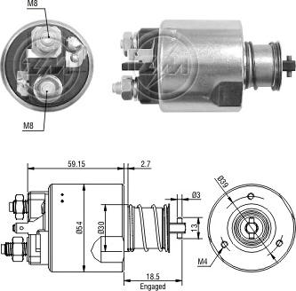 ERA ZM3491 - Solenoid, startmotor xdelar.se