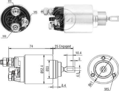 ERA ZM2381 - Solenoid, startmotor xdelar.se