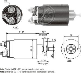 ERA ZM761 - Solenoid, startmotor xdelar.se