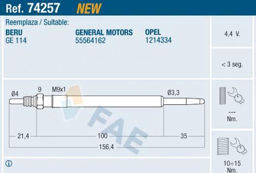 FAE 74257 - Glödstift xdelar.se