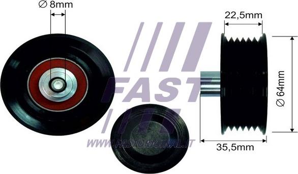 Fast FT44593 - Styrrulle, flerspårsrem xdelar.se