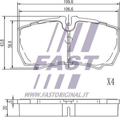 Fast FT29092 - Bromsbeläggssats, skivbroms xdelar.se