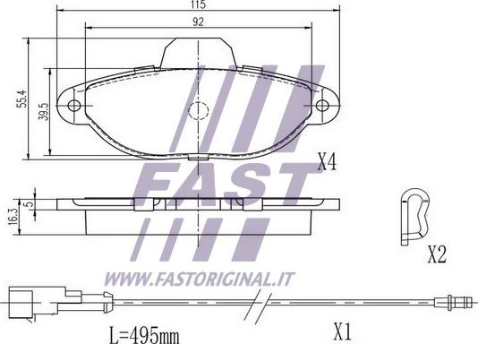 Fast FT29051 - Bromsbeläggssats, skivbroms xdelar.se