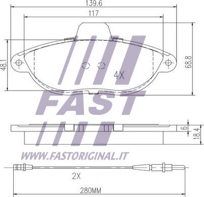 Fast FT29067 - Bromsbeläggssats, skivbroms xdelar.se