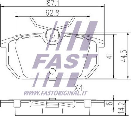 Fast FT29035 - Bromsbeläggssats, skivbroms xdelar.se