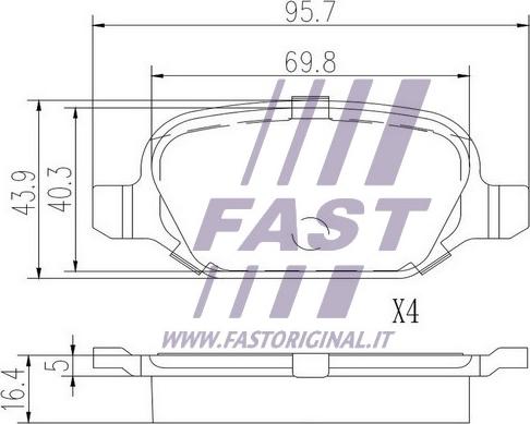 Fast FT29104 - Bromsbeläggssats, skivbroms xdelar.se