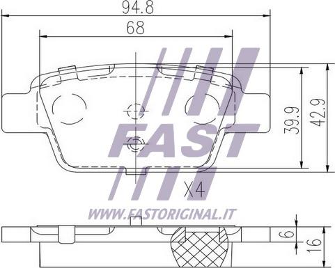 Fast FT29115 - Bromsbeläggssats, skivbroms xdelar.se