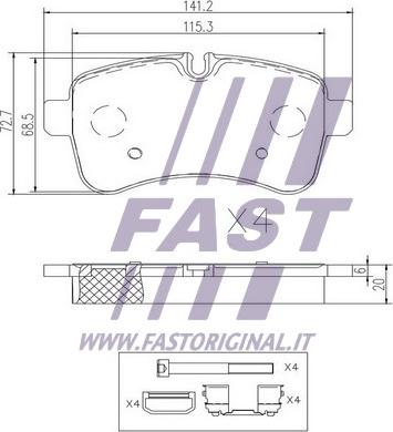 Fast FT29136 - Bromsbeläggssats, skivbroms xdelar.se