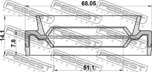 Febest 95EFS-53680814X - Tätningsring, hjulnav xdelar.se