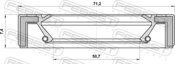 Febest 95GAS-52710707R - Oljetätningsring, fördelarväxel xdelar.se