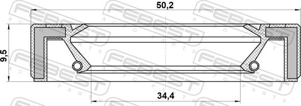 Febest 95GAY-36500909C - Oljetätningsring, fördelarväxel xdelar.se