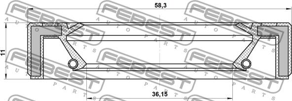 Febest 95GAY-38581111L - Axeltätning, drivacel xdelar.se