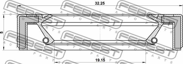 Febest 95GAY-21320505R - Packning, oljepump xdelar.se