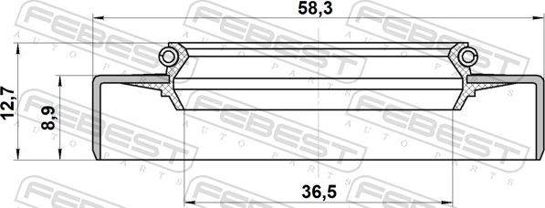 Febest 95GDW-38580913C - Oljetätningsring, fördelarväxel xdelar.se