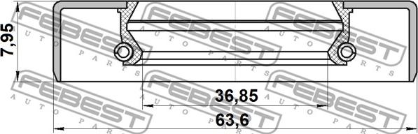 Febest 95GDY-38630808X - Oljetätningsring, differential xdelar.se