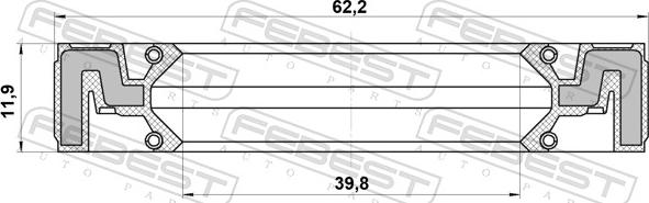 Febest 95QAS-41621212X - Oljetätningsring, fördelarväxel xdelar.se