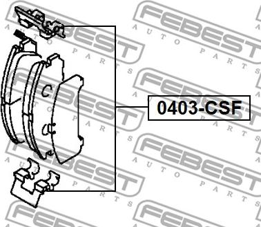 Febest 0403-CSF - Tillbehörssats, skivbromsbelägg xdelar.se