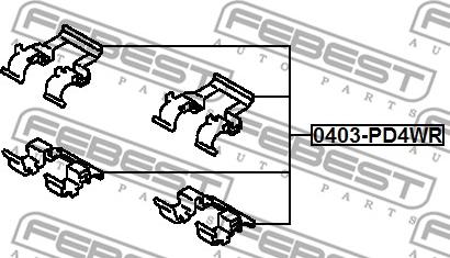 Febest 0403-PD4WR - Tillbehörssats, skivbromsbelägg xdelar.se